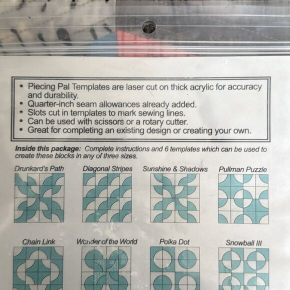 Piecing Pal Templates - Drunkard's Path Set - Picture 6 of 6